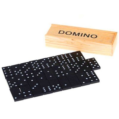 28Pcs/Set Wooden Domino Board Games Toys For Children Wood Box Dominoes Educational Puzzle Learning Table Kids Toy Gifts