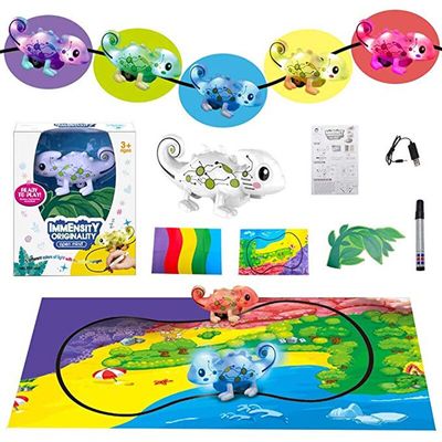 Novelty New Mini Magic Toy Discolored Dinosaurs Children's Induction Chameleon Toys Figure Pen Draw Lines Induction Rail Boys