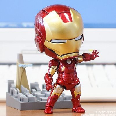 Mark7 Marvel Avengers Cute  4" Iron Man Tony Stark Set PVC Action Figure Collection Model Toys