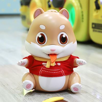 Early Education Greedy Hamster Toy Simulation Feeding Pet Toys Feeding/Music/Story Mode Sensory Touch Lmitate Recording Gifts