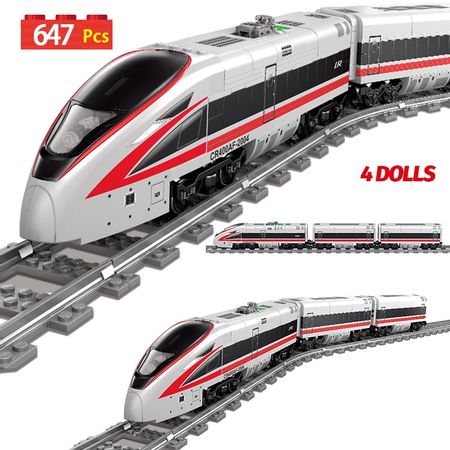 Creator Technic Electric Train Track Car Building Blocks City Fuxing High-speed Rail Train Figures Bricks Gift Toys for Children