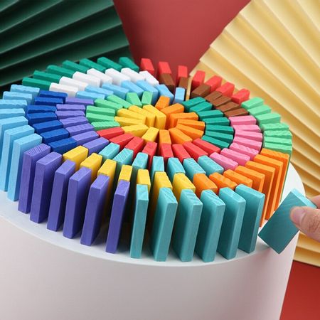 120-480 pcs Colourful Domino Toys Children Wooden Toys Early Eductional Learning Dominoes Games Kids Toys Building Blocks Gift