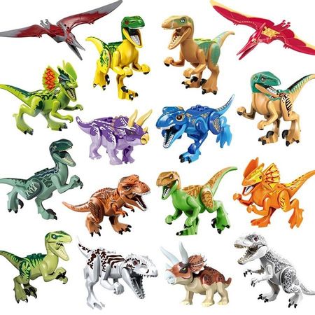 16pcs/Set Jurassic Dinosaur tyrannosaurus REX Building Blocks Bricks Triceratops Pterygium children baby toys gifts for kids