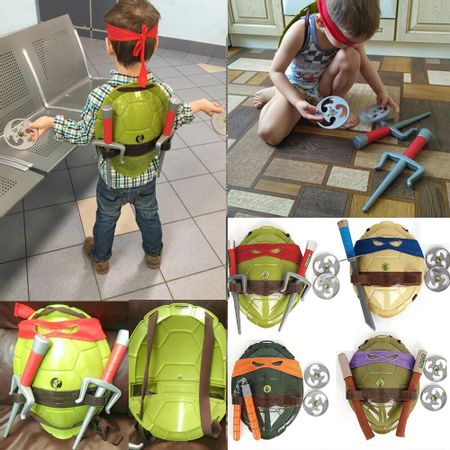 Turtles Armor Cartoon Toys Action Figure Raphael Anime Movie Weapons Leo Raph Mikey Don Figure Cosplay Shell Props For Kids Gift