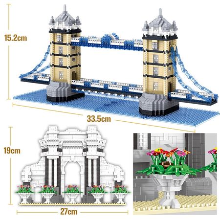 New City Creator Diamond Mini Architecture Tower the Oriental Pearl Tower Twin Bridges Building Blocks Bricks Toy for Children