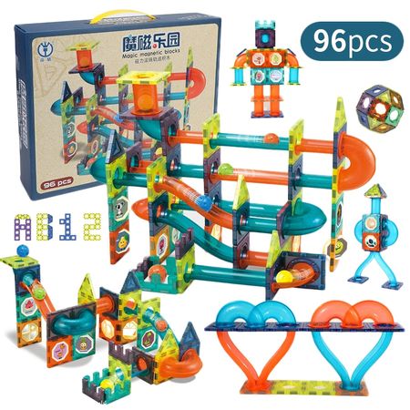 DIY Magnetic Building Blocks Toys Sets Magnet Maze Ball Tracks Blocks Magnetic Funnel Slide Blocks Educational Toys For Children