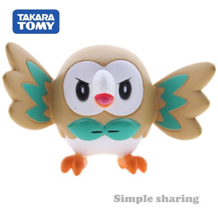 TAKARA TOMY Tomica POKEMON Figures Rowlet Model Kit Pocket Monster  EX 11 ANIME Bird Resin Miniature Baby Toys