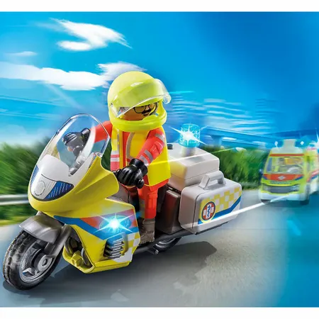 Playmobil 71205 City Life Rescue Motorcycle with Flashing Light Set