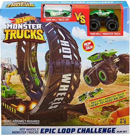 Original Hot Wheels Monster Truck Epic Loop Challenge Car Toy 1:64 Diecast Hotwheels Hot Wheels Car Toys for Boys Giant Wheels