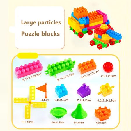 160pcs/bag Plastic Children Large Particles Building Blocks Bricks DIY Assembled Toys Educational Toy For Kids Baby Gifts