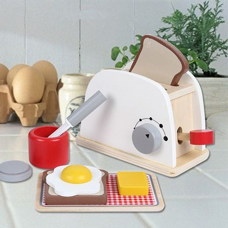 Kids Wooden Pretend Play Sets Pretend Toasters Bread Maker coffee machine game children's toy mixer Kitchen Educational toy