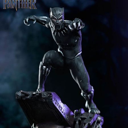 Marvel 1:10 Avengers Infinity War Super Hero Black Panther Statue Action Figure PVC Toys 18cm with 2 Heads