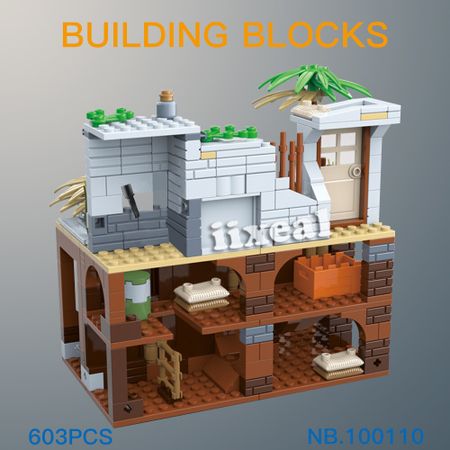 603Pcs Military Army War Castle Fit Lego Building Blocks City Sets Soldiers Figures Weapon Creator Bricks Educational Toys Xmas