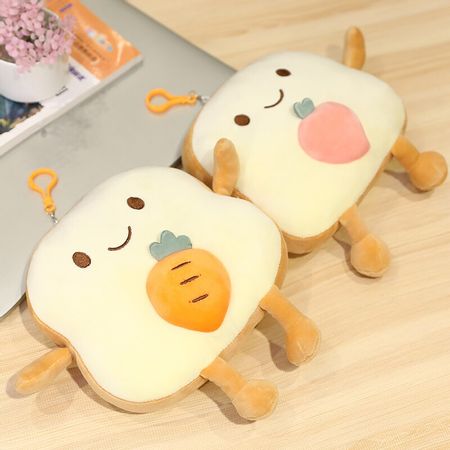 20cm Cute Toast Sliced Bread Plush Toys Stuffed Combined Animals Fruits Food Doll Cartoon Plush Bag Pendant Toys for Girls Gift
