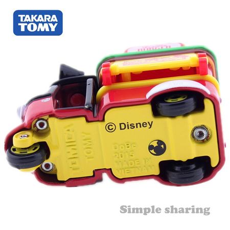 Takara TOMY Tomica DM-04 Disney DoBe Food Shop Tricycle Model Mickey Mouse Anime Figure Burger Catering Car Mould Pop Baby Toy