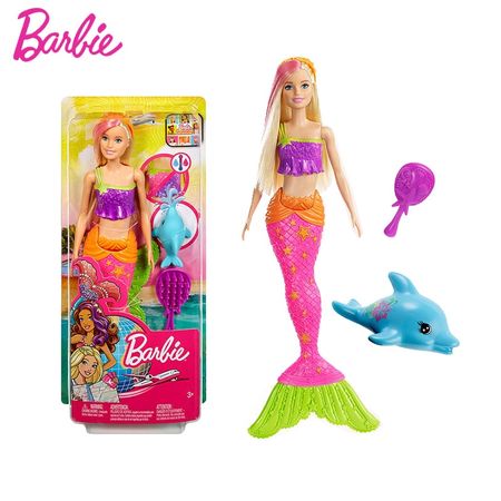 Original Barbie Mermaid  Dolphin Water Reborn Dolls Girl Gift Set Sea Fairytale Beautiful Princess Kids Toys for Children
