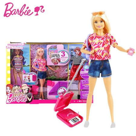 Original Brand Barbie Travel Giftset Doll Girl Pretend Dolls Girl Toy For Christmas Day Gift Boneca Foys For Children
