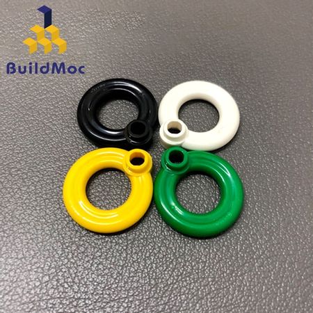 BuildMOC Compatible Assembles Particles 30340 Lifebuoy with knob  Building Blocks Parts DIY LOGO Educational Tech Parts Toys