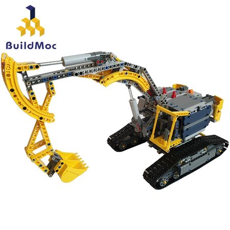 Buildmoc Technic Engineering Bulldozer Crane  Truck Building Block City Construction car excavator education Toys For Children