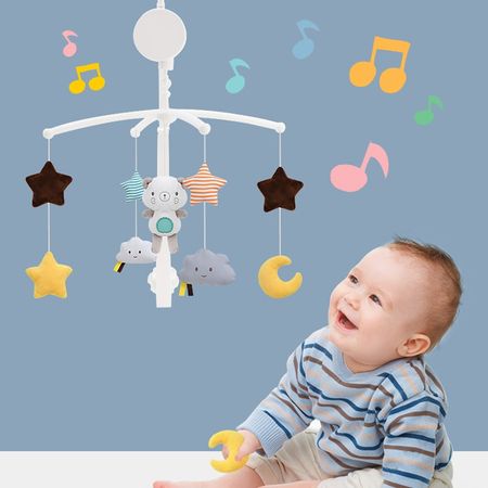 Baby Rattles Crib Mobiles Toy Holder Rotating Mobile Bed Bell Musical Box 0-12 Months Newborn Infant Baby Toys Rattles Bracket