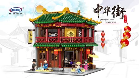 XINGBAO 01021 Lepining China Town Chinese Architecture Series The Tea House Model Kit Building Blocks Bricks Kids Toys DIY Gifts