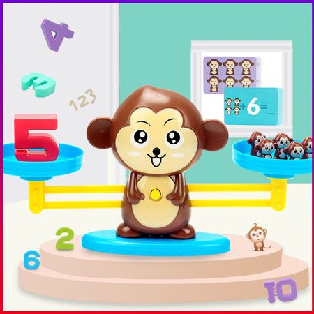 Balance Monkey Balance Game Chess Board Game Dog Mathematical Balance Scale Number Balance Game Early Learning Toys for Children