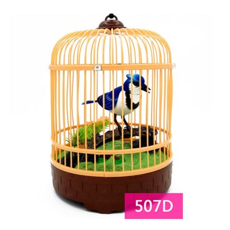 Sound Voice Control Electric Bird Pet Toy Electric Simulation Induction Bird Cage Birdcage Kids Toy Gift Garden Ornaments