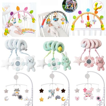 Baby Toys 0-12 Months Crib Mobile Bed Bell Rattles Educational Toy for Newborns Car Seat Hanging Infant Crib Spiral Stroller Toy