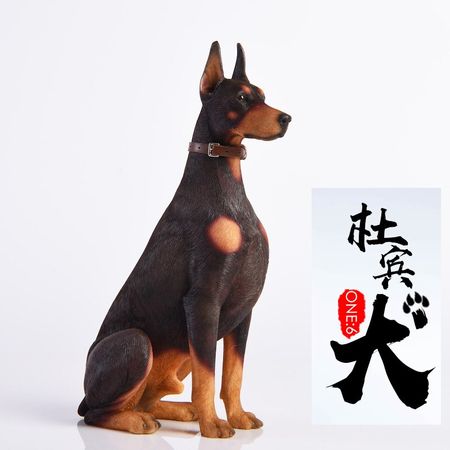 1/6  JxK004 Doberman Pinscher Dog Animal Statue Collectible Toys Doll