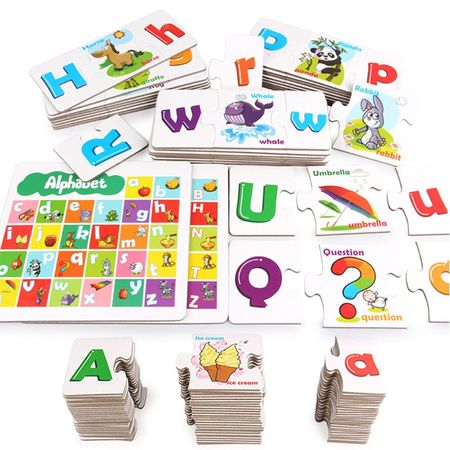 Montessori Alphabet Letters Matching Words Card Game Puzzle Toy For Kids Preschool Educational  Jigsaw Cognitive Teaching Aids