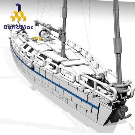 Buildmoc Sailboat Boat Fishing Boat City Great Vehicles Lepinng Bricks Building Blocks Model toys for Childrens Kids Gift