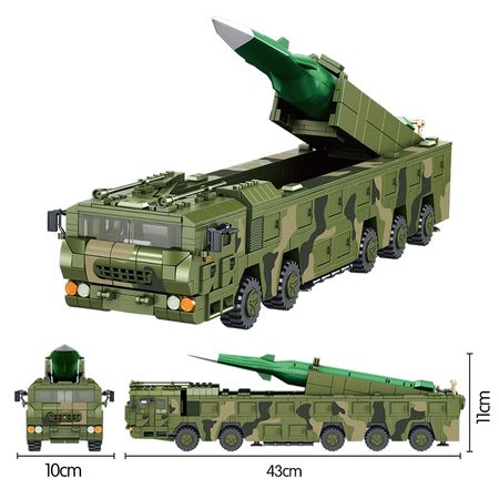 1164PCS City Battle Missile Car Vehicle Building Blocks WW2 Military Army Trucks Model Soldier Figures Bricks Toys For Children