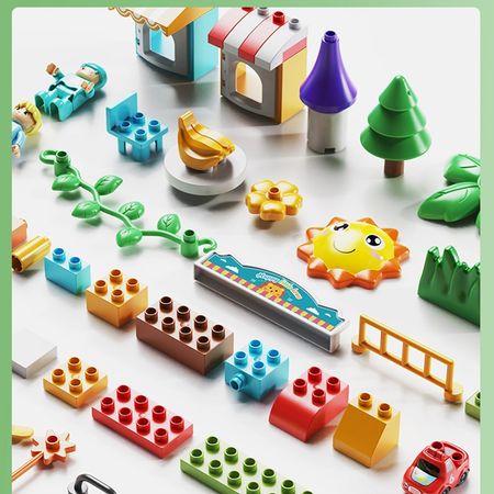 Marble Run Big Size Blocks Compatible Duploed Building Blocks Funnel Slide Blocks DIY Big DIY Bricks Toys For Children Kids Gift