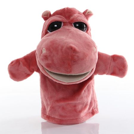 1pcs 25cm Hand Puppet Hippo Animal Plush Toys Baby Educational Hand Puppets Story Pretend Playing Dolls for Kids Gifts