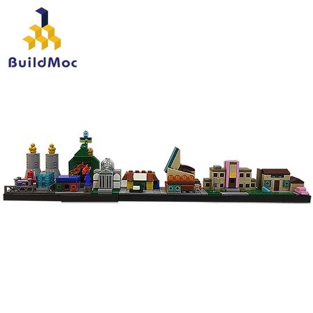 City Street View Old Club Model Back to the Future Skyline Architecture Breaking Bad Simpsons Buildings Blocks Toy Child Gift