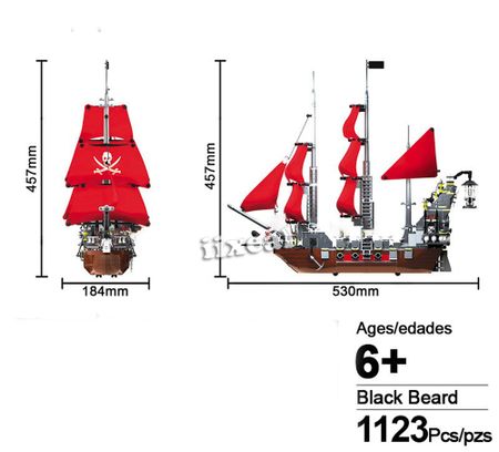 Classic Fit Lego Pirate Ship Set Building Blocks Caribbean Royal Guard Black Pearl Figures Bricks City Imperial Boat Toy for Boy
