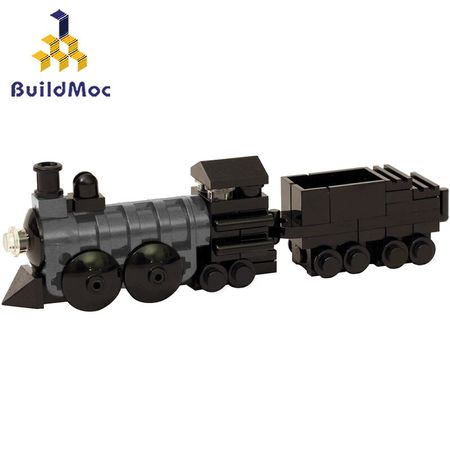 BuildMoc Technic Mini Steam Train Classic City Rail Building Blocks Bricks Gift Toys For Children Boys Girls