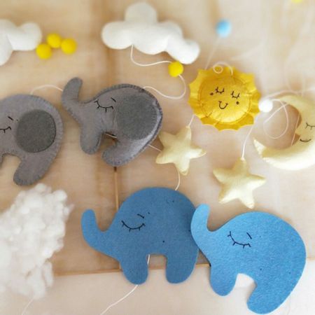 Cartoon Baby Rattles Bracket Set Toy Mobile For Crib Baby Toys 0-12 Months Handmade Toys For Kids DIY Bed Bell Material Package