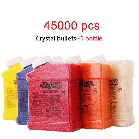1 Bottle & 45000 Pcs Paintball Water Bullets Toy Gun Soft Crystal Bullet Mud Soil Toys For Boys Kids Gun Accessories Gifts