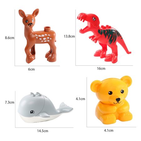 DIY Plastic Assembly Building Blocks Animals Zoo Series Compatible Duploed Figures DIY Building Bricks Blocks Toys For Children