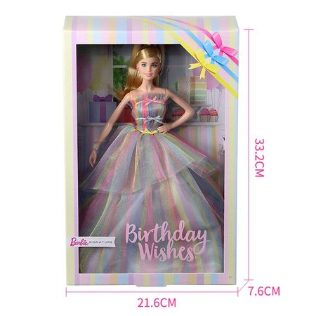 Original Barbie Birthday Wishes Doll with Rainbow clothes Accessories Barbie CollectIon Edition Toys for Girls Dolls Boneca Toy