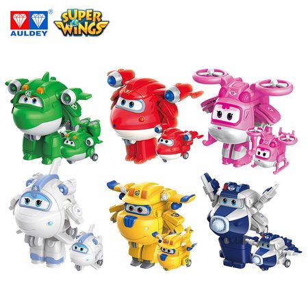 AULDEY Super Wings  SUPER CHARGE Mini JETT DONNIE DIZZY Action Figures Original Toy Transforming Jet Height around 5cm