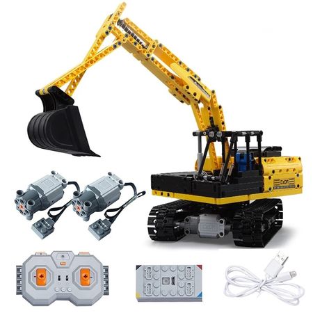 544PCS RC Electric Motor Track Car Building Blocks City Technic Engineering Excavator Remote Control Bricks Toys for children