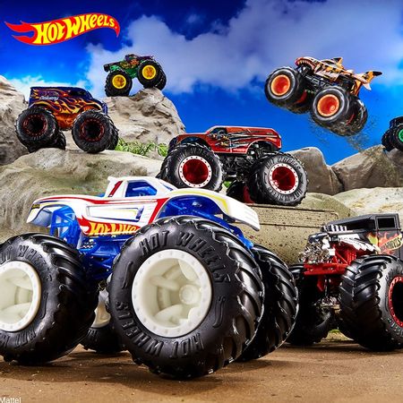 Monster Tracks 1:64 Models Car Hot Wheels Train Diecast Collection Trucks Hotwheels Metal Boys Hot Toys for Children Kids Gifts