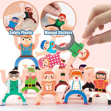 Hercules Acrobatic Troupe Villain Children Puzzle DIY Building Blocks Stacking Balance Parent-child Interactive Kids Toy