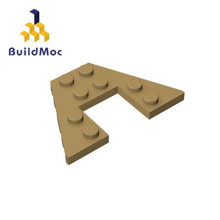BuildMOC 47407 Wedge Plate 4 x 6 For Building Blocks Parts DIY LOGO Educational Tech Parts Toys