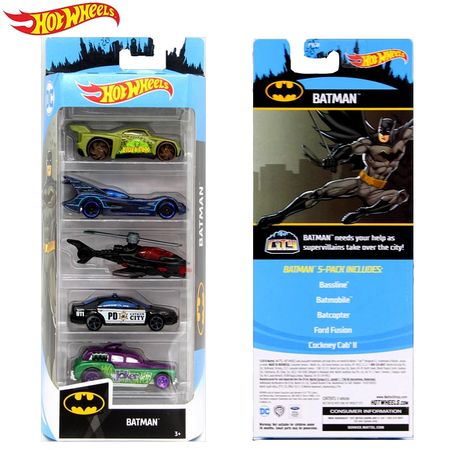 Hot Wheels Original 5pcs/set Diecast 1:64 Metal Batman Mini Model Car Kids Toys for Children Oyuncak Araba Hotwheels Boys Gift