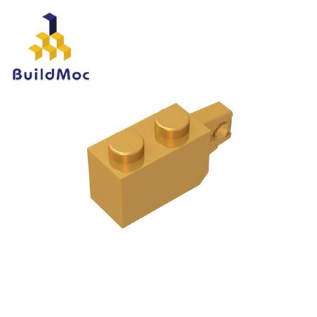 BuildMOC Compatible Assembles Particles 30364 Hinge Brick 1 x 2 For Building Blocks Parts DIY LOGO Educational Tech Parts Toys