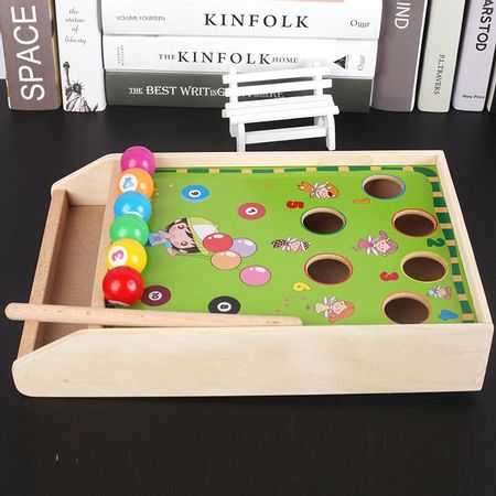 Children Wooden Toy 8pcs Ball Fun Billiard Game Room Colorful Color Matching Cognitive Learning Puzzle Toys for Kids Baby Gifts