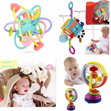 Toy for Stroller Musical Crib Stroller Hanging Spiral Teether Baby Rattle Toys Graphic Cognition Sensory Toys For 0-12 Months
